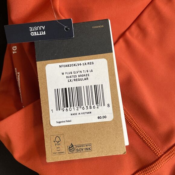 The North Face Womens Plus Size 1X‎ 7/8 Leggings Rusted Bronze FlashDry UPF 40+ - Picture 3 of 9